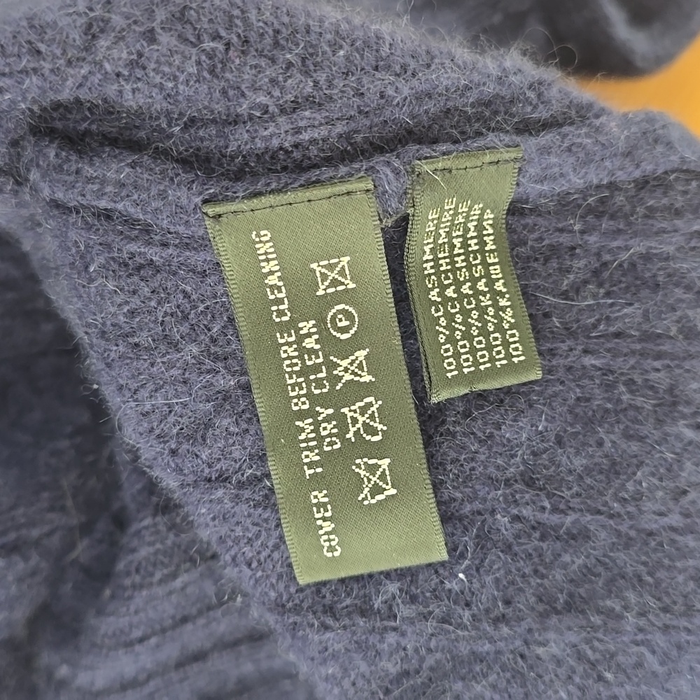 RALPH LAUREN B Label Knitted Cashmere Sweater Navy Blue Size M - Picture 13 of 13